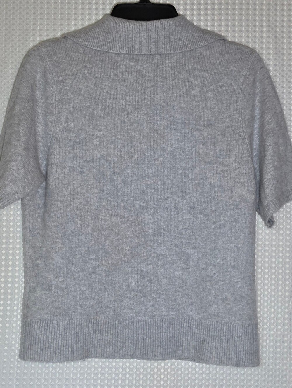 Abercrombie & Fitch Gray Knit Polo Sweater Top Medium Quiet Luxury Preppy Chic - Picture 6 of 11